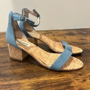 Steve Madden Blue and Tan Heels